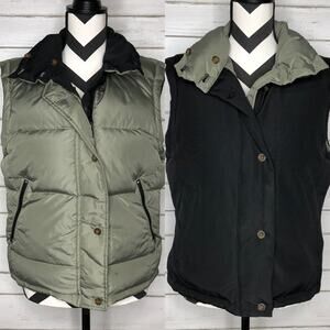 Woolrich Puffer Vest Down Reversible Black Green Size Small